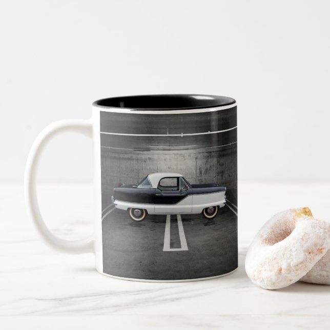Black and White Nash Two-Tone Coffee Mug (With Donut)