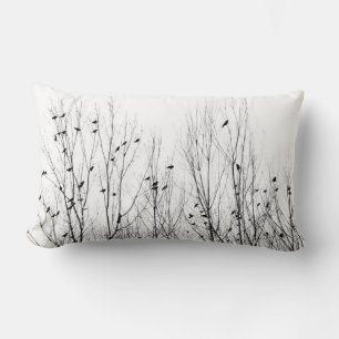 Black And White Nature Lumbar Cushion
