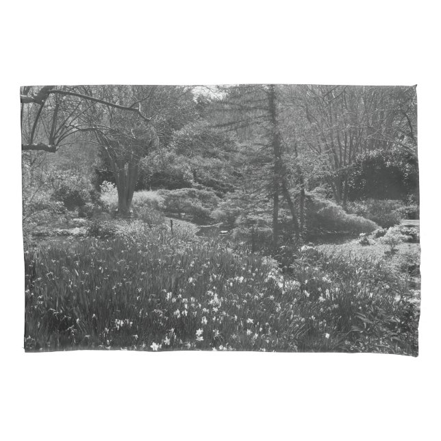 Black and White Nature Scene Pillowcase (Front)