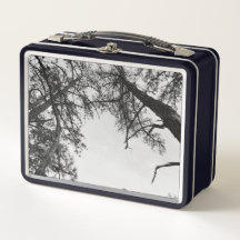 Black and White Nature Tree Forest Lunch Box