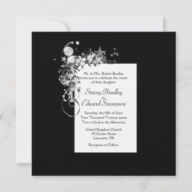 Black and White Nautical Touch of Elegance Invitation (Front)