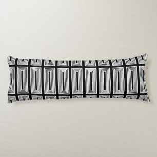 Black and White Nested Rectangles Body Cushion