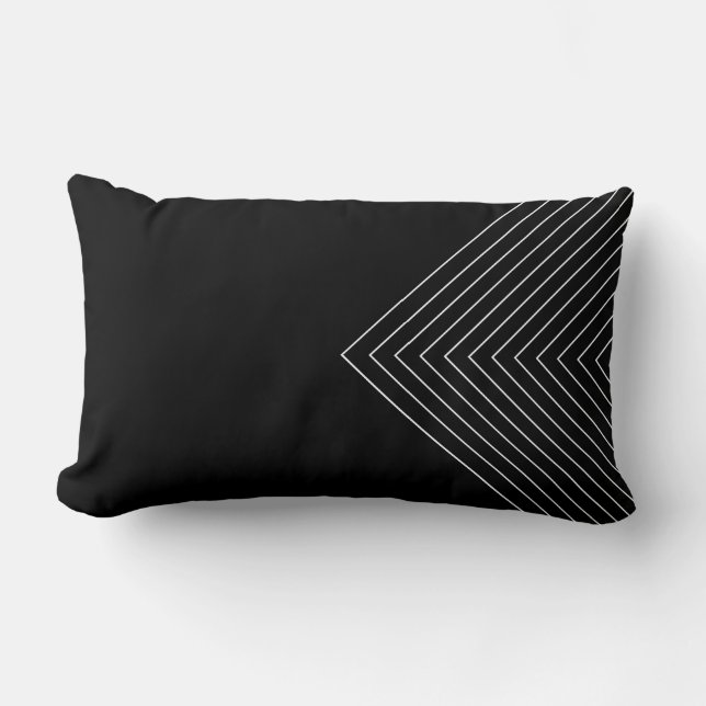 Black and White Nested Squares Lumbar Cushion (Front)