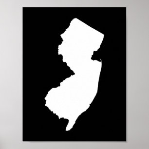 Black and White New Jersey Poster