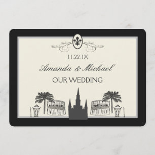 Black and White New Orleans Scenes Save the Date