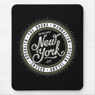 Black and White New York City Logo Mouse Pad