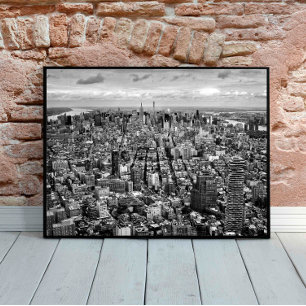 Black and White New York City View from Top  Poster