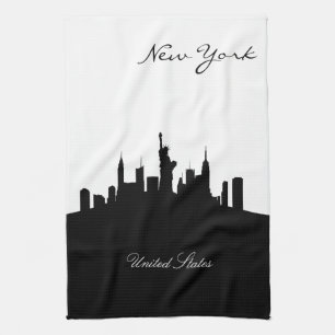 Black and White New York Skyline Tea Towel