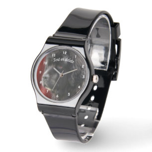 Black And White Newfoundland Dog Personalised Watch