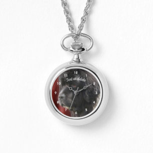 Black And White Newfoundland Dog Personalised Watch