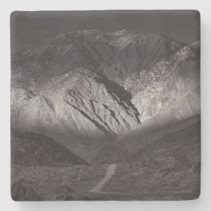black and white night sky stone coaster