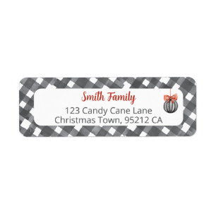 Black and White Noël Adress Return Address Label