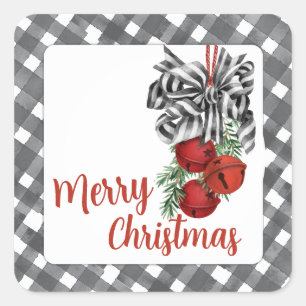 Black and White Noël Square Sticker