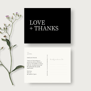 Black and White Non-Photo Wedding Thank You Postcard
