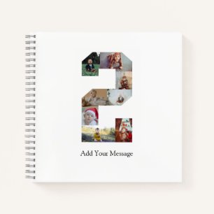 Black and White Number 2 Photo Collage Notebook