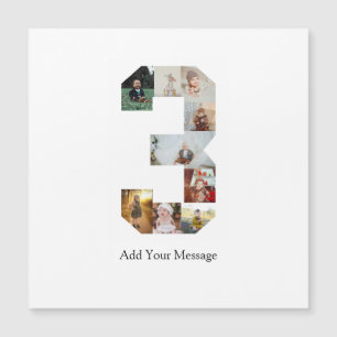 Black and White Number 3 Photo Collage