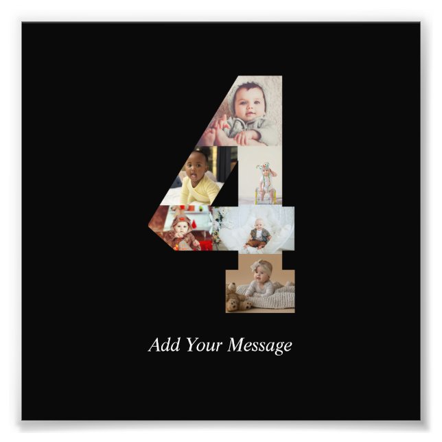 Black and White Number 4 Photo Collage (Front)