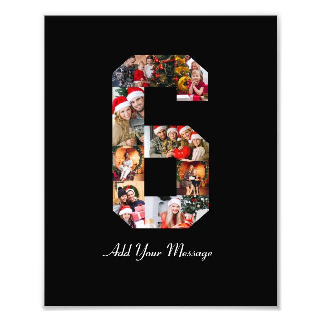 Black and White Number 6 Photo Collage (Front)