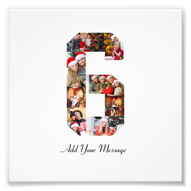 Black and White Number 6 Photo Collage (Front)