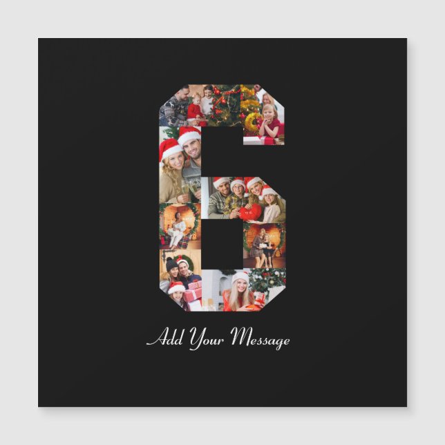 Black and White Number 6 Photo Collage (Front)