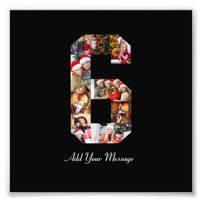 Black and White Number 6 Photo Collage (Front)