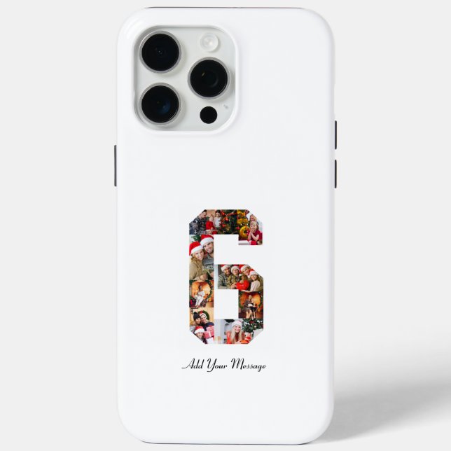 Black and White Number 6 Photo Collage Case-Mate iPhone Case (Back)