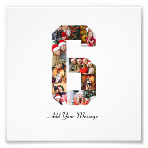 Black and White Number 6 Photo Collage Print