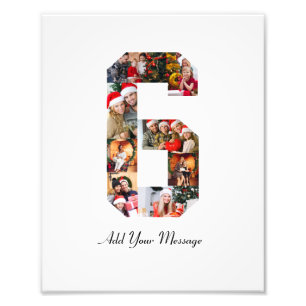 Black and White Number 6 Photo Collage Print