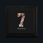 Black and White Number 7 Photo Collage Gift Box<br><div class="desc">This customisable product is where photos are arranged to form the shape of a number. It is often used for milestone celebrations like birthdays, anniversaries, or achievements, allowing users to showcase memorable images within a single, eye-catching display. The designs typically offer spaces for various photo sizes and orientations, ensuring a...</div>