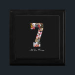 Black and White Number 7 Photo Collage Gift Box<br><div class="desc">This customisable product is where photos are arranged to form the shape of a number. It is often used for milestone celebrations like birthdays, anniversaries, or achievements, allowing users to showcase memorable images within a single, eye-catching display. The designs typically offer spaces for various photo sizes and orientations, ensuring a...</div>