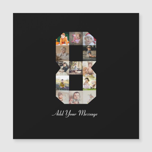 Black and White Number 8 Photo Collage (Front)