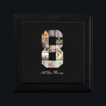 Black and White Number 8 Photo Collage Gift Box<br><div class="desc">This customisable product is where photos are arranged to form the shape of a number. It is often used for milestone celebrations like birthdays, anniversaries, or achievements, allowing users to showcase memorable images within a single, eye-catching display. The designs typically offer spaces for various photo sizes and orientations, ensuring a...</div>