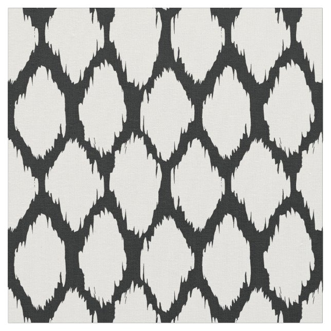 Black and White Ogee Pattern Fabric (Close Up)