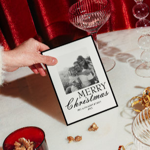 Black And White Old Money Photo Retro Christmas Holiday Card