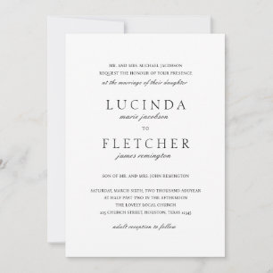 Black and White Old Money QR Code Elegant Wedding Invitation