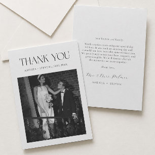 Black and White Old Money Wedding Thank You Card