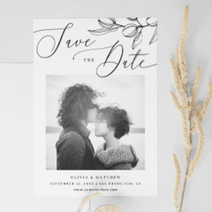 Black and White Olive Wedding   Italian Photo Save The Date