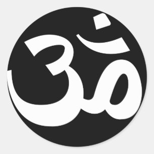 Black and White Om Stickers