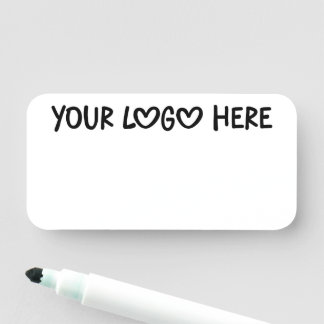 Black and White One Line Business Logo Name Tag