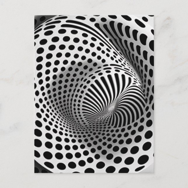 Black And White Op-Art Postcard (Front)