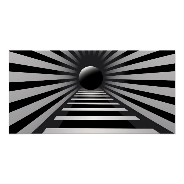 Black and White Op Art  Poster (Front)