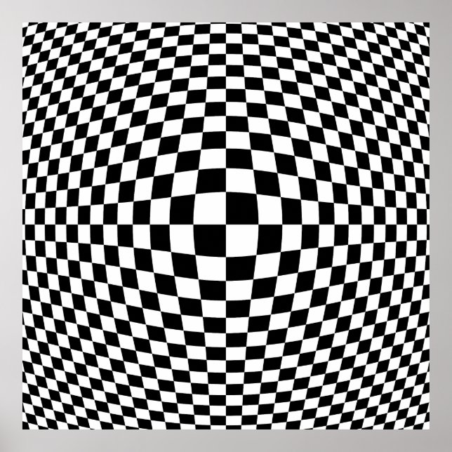Black and White Op Art  Poster (Front)