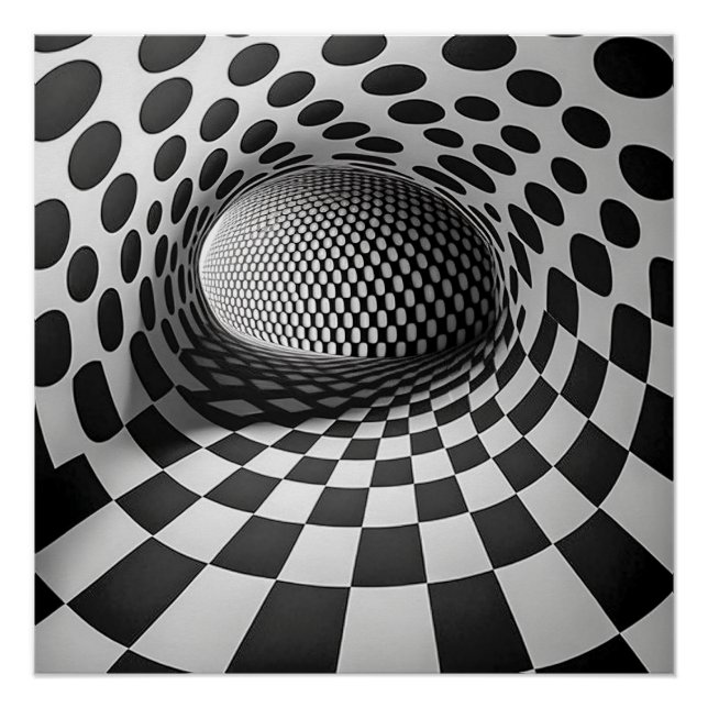 Black And White Op-Art Poster (Front)