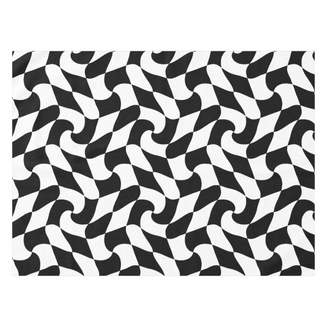 black and white optical art tablecloth (Front (Horizontal))