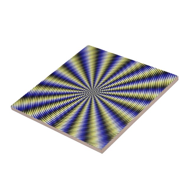 Black and White Optical Illusion Ceramic Tile (Side)