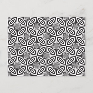 Black and white optical illusion postcard