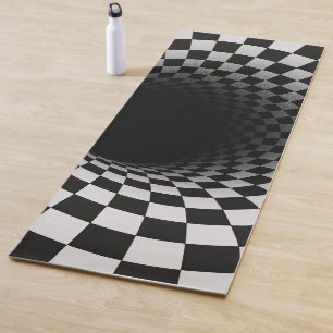 Black and White Optical Illusion Tunnel Yoga Mat