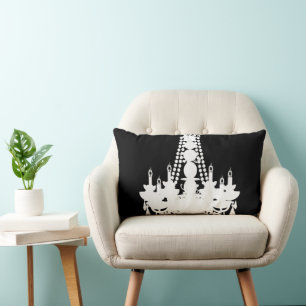 Black and White or any colour Chandelier Lumbar Cushion