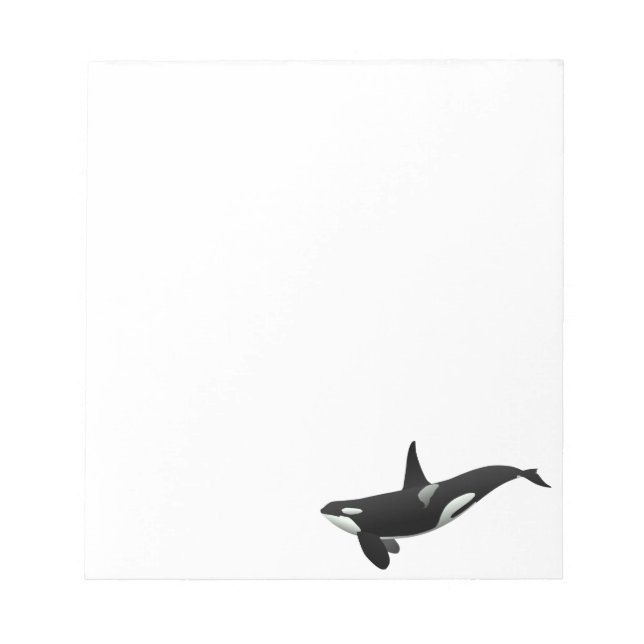 Black and White Orca Killer Whale Notepad (Front)