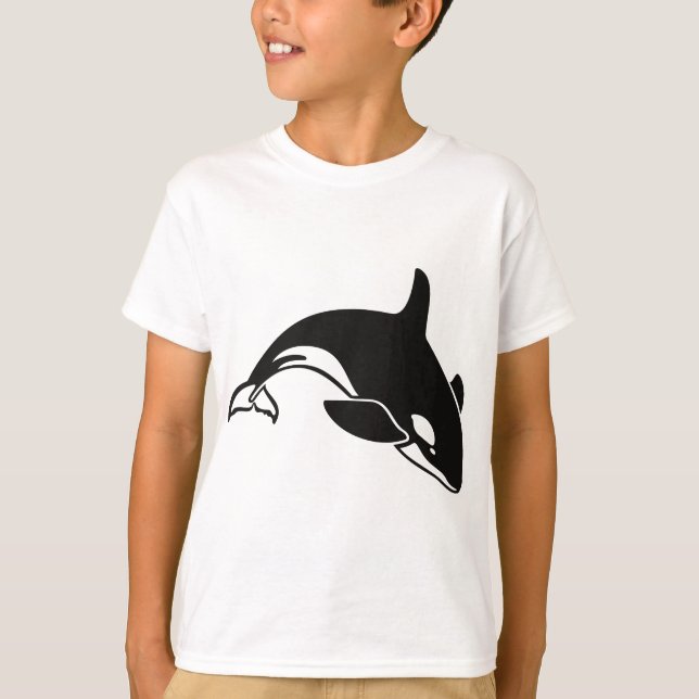 Black and White Orca Killer Whale T-Shirt (Front)